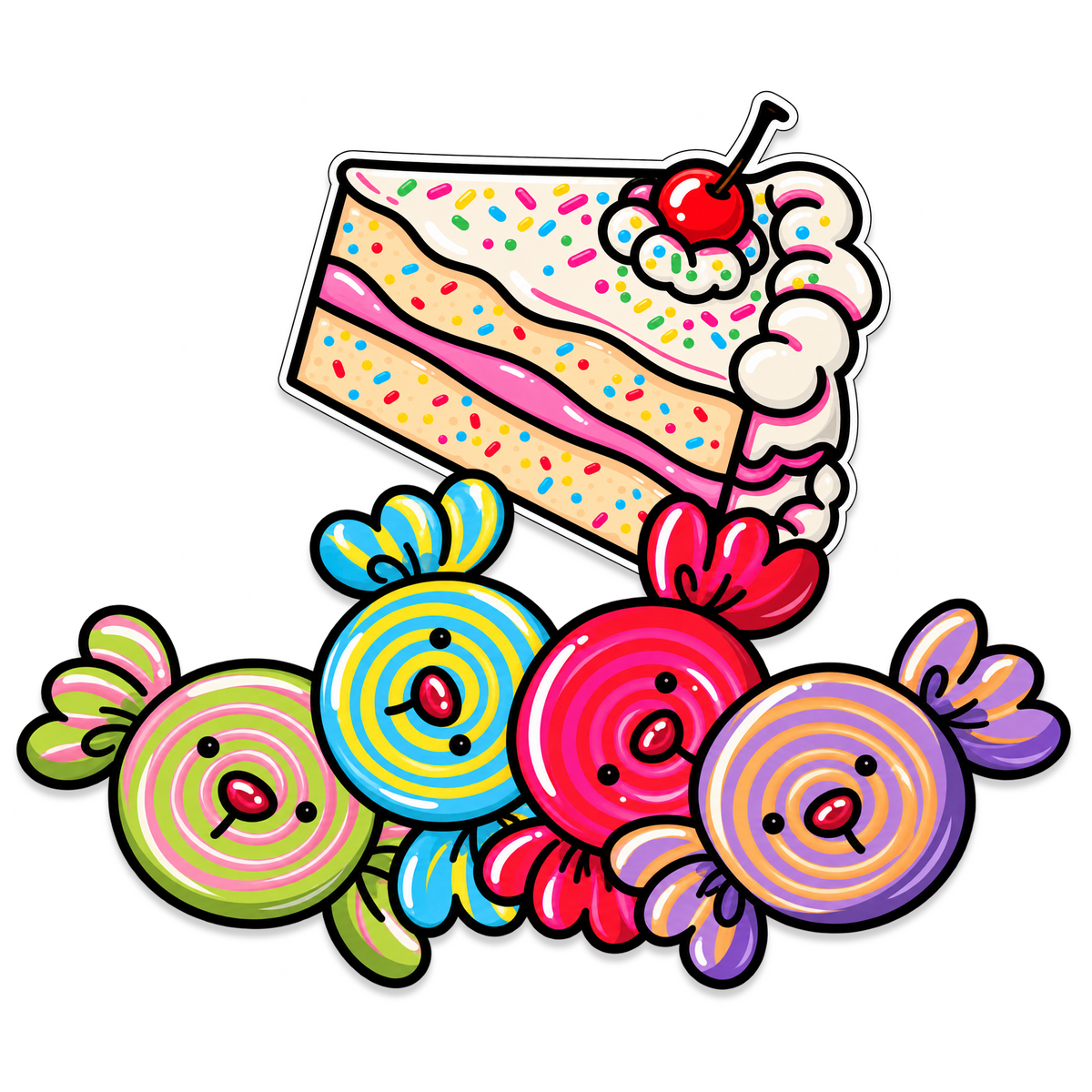 PAQUETE 5 STICKERS PERRIDULCES GLOSSY FINISH