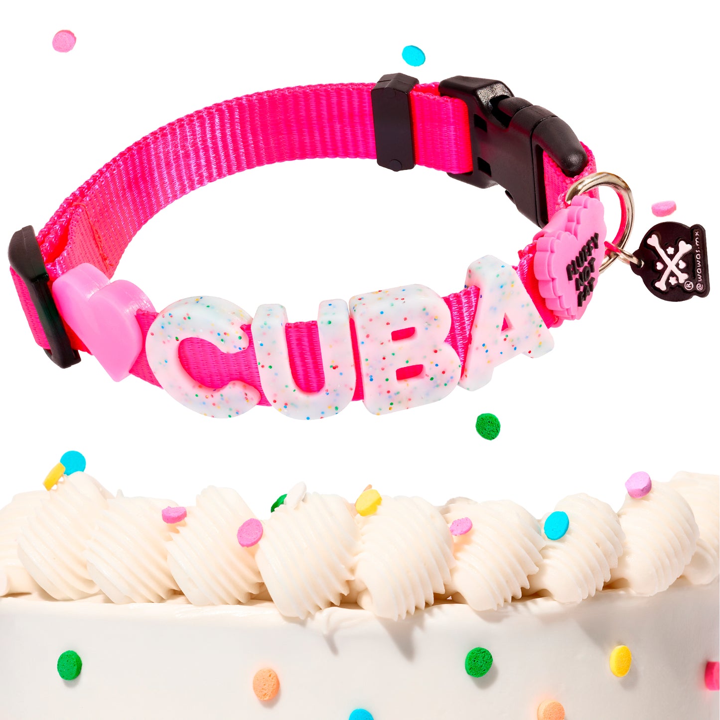 COLLAR PARA MASCOTAS FUNFETTI 🎂 DE CHARMS
