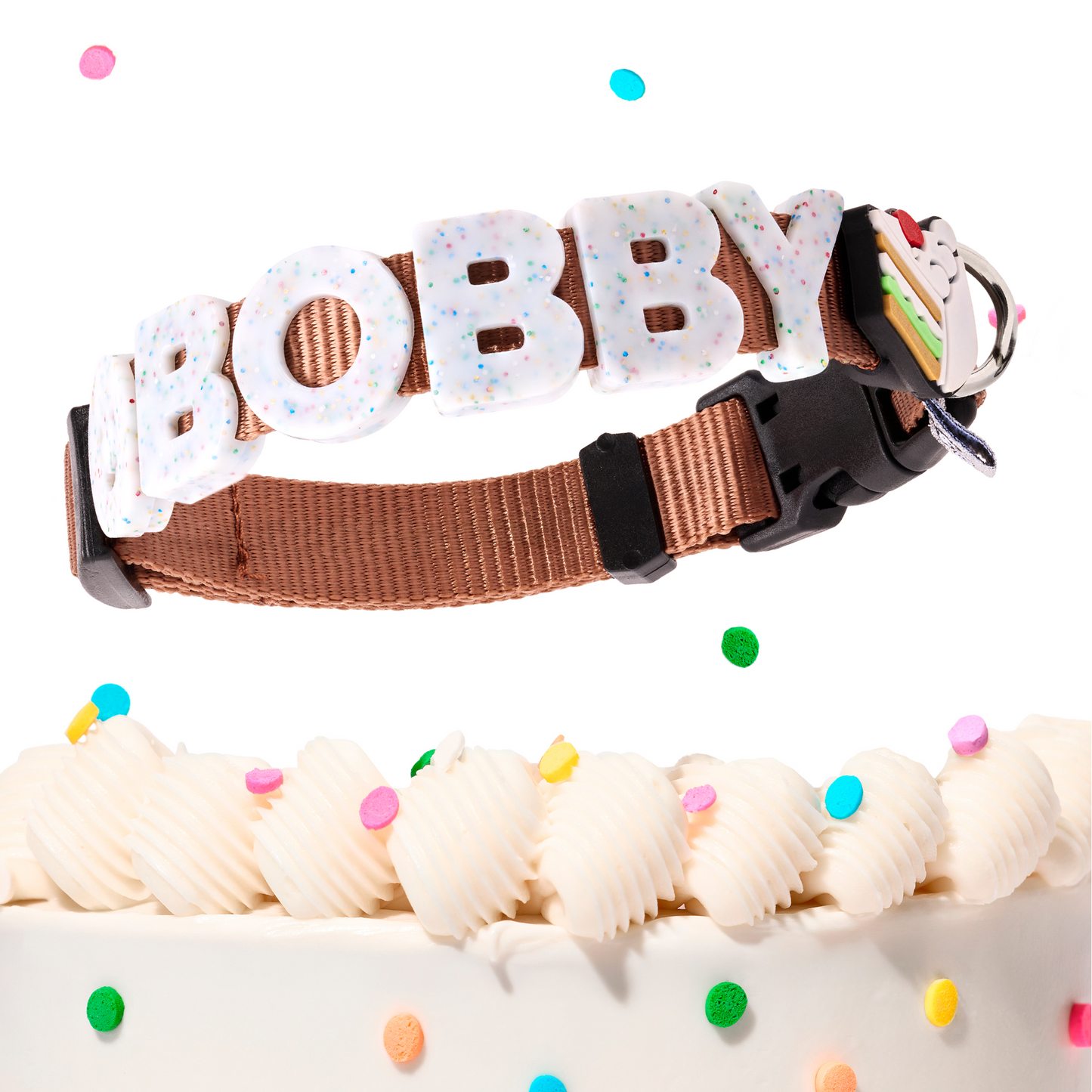 COLLAR PARA MASCOTAS FUNFETTI 🎂 DE CHARMS