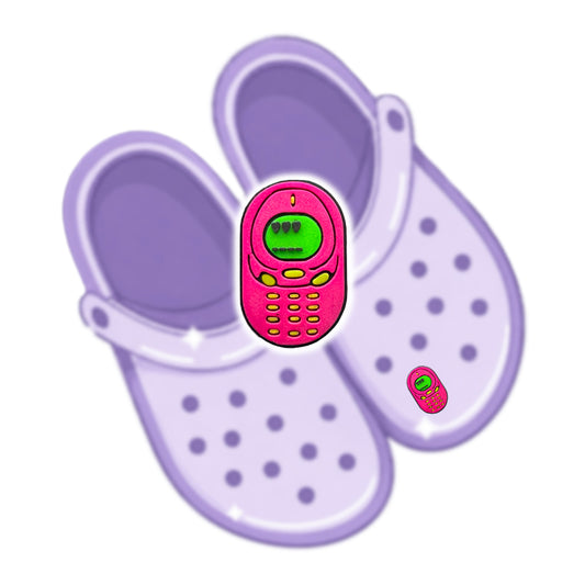 SHOE CHARM PINK CELLPHONE