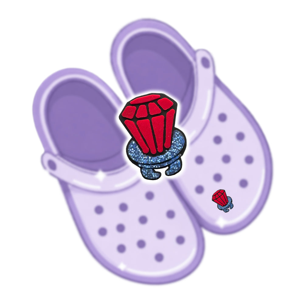 SHOE CHARM RED R POP