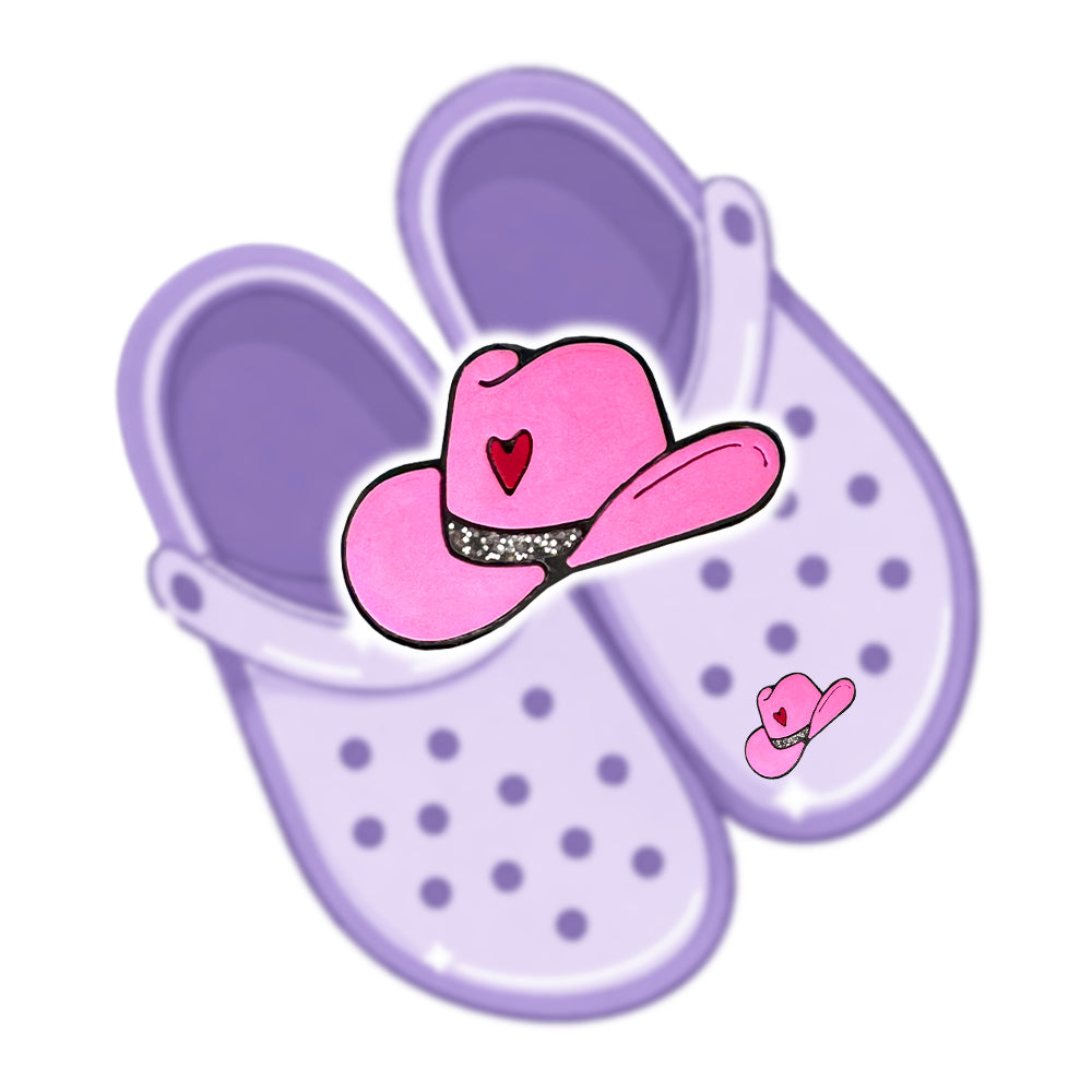 SHOE CHARM PINK COWGIRL